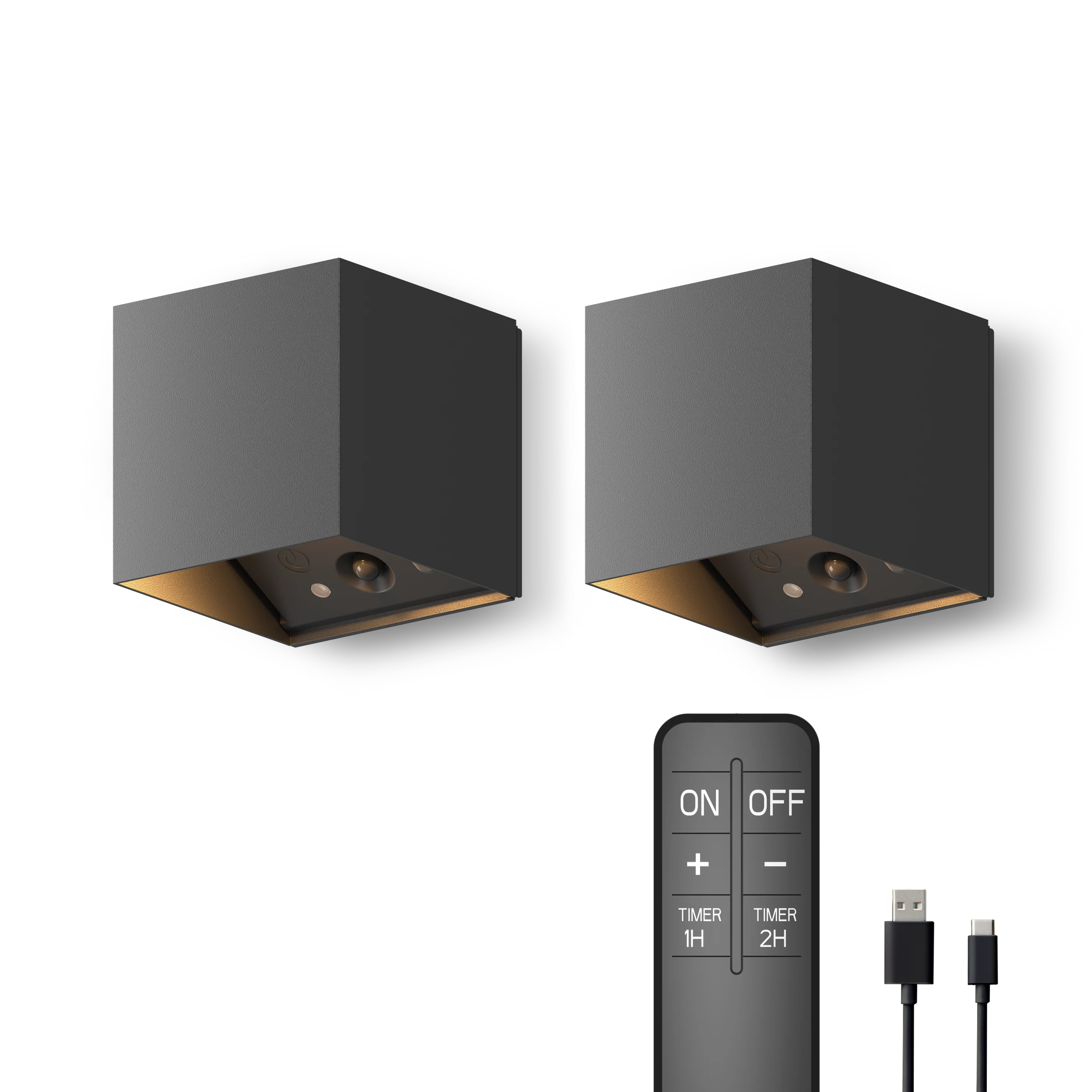 calex-falerna-applique-murale-rechargeable-up-down-lot-de-2-noir image 2