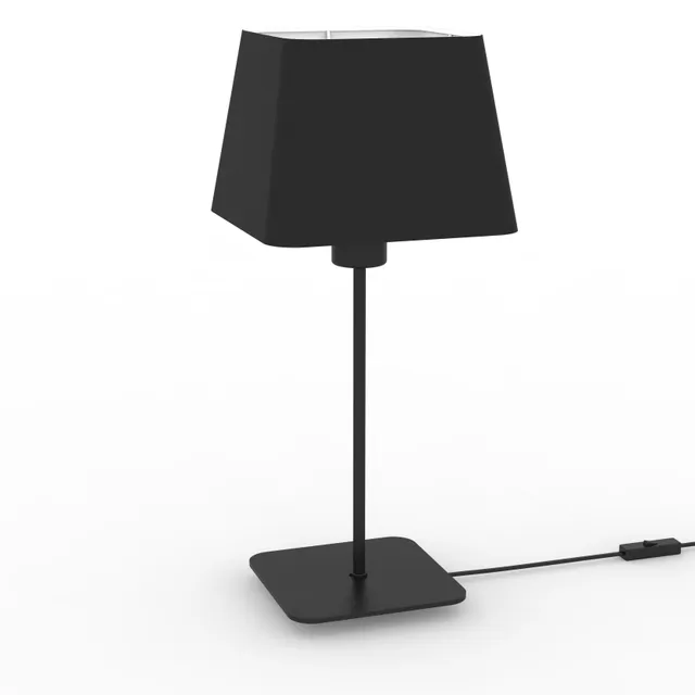 aluminor-caro-lt-lampe-poser-carr-e-tissu-noir-ou-blanc image 1