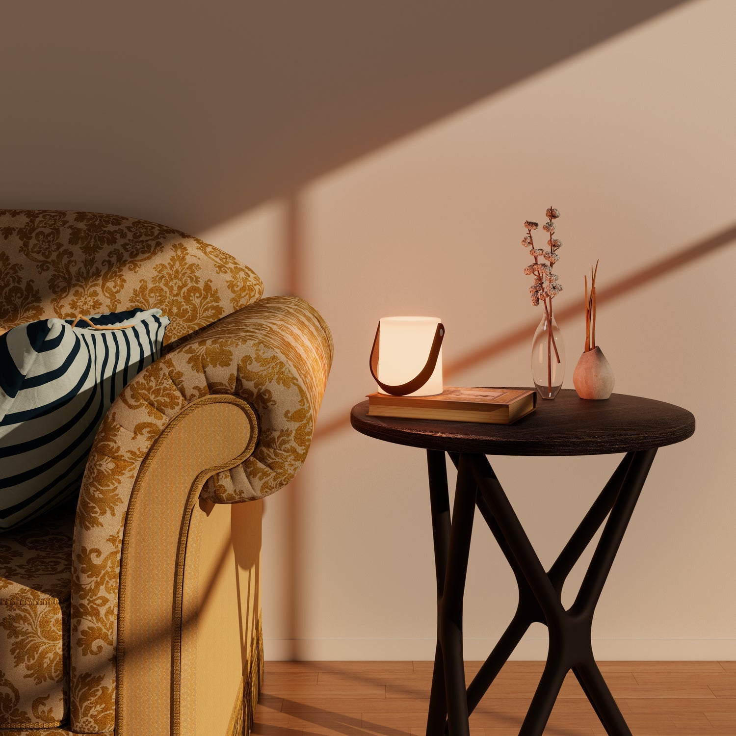 calex-lampe-de-table-ronde-blanche-avec-poign-e image 2