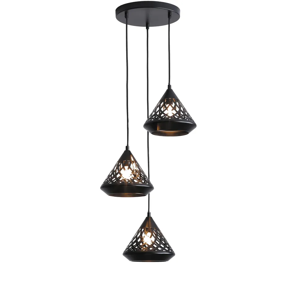 aluminor-cone-3-s-suspension-3-c-nes-m-tal-noir-ajour image 1