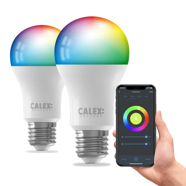calex-smart-lot-de-2-ampoules-led-e27-a60-rgb-cct-9-4w-806-lm image 1