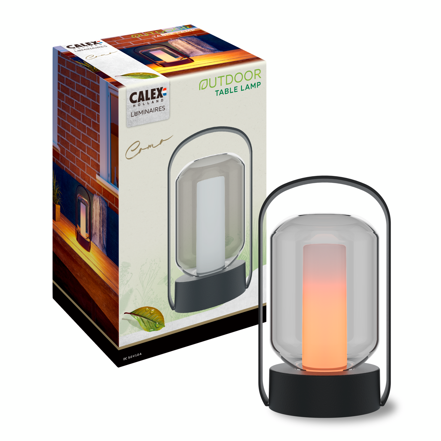 calex-lanterne-de-table-ext-rieure-como-rechargeable-noir image 2