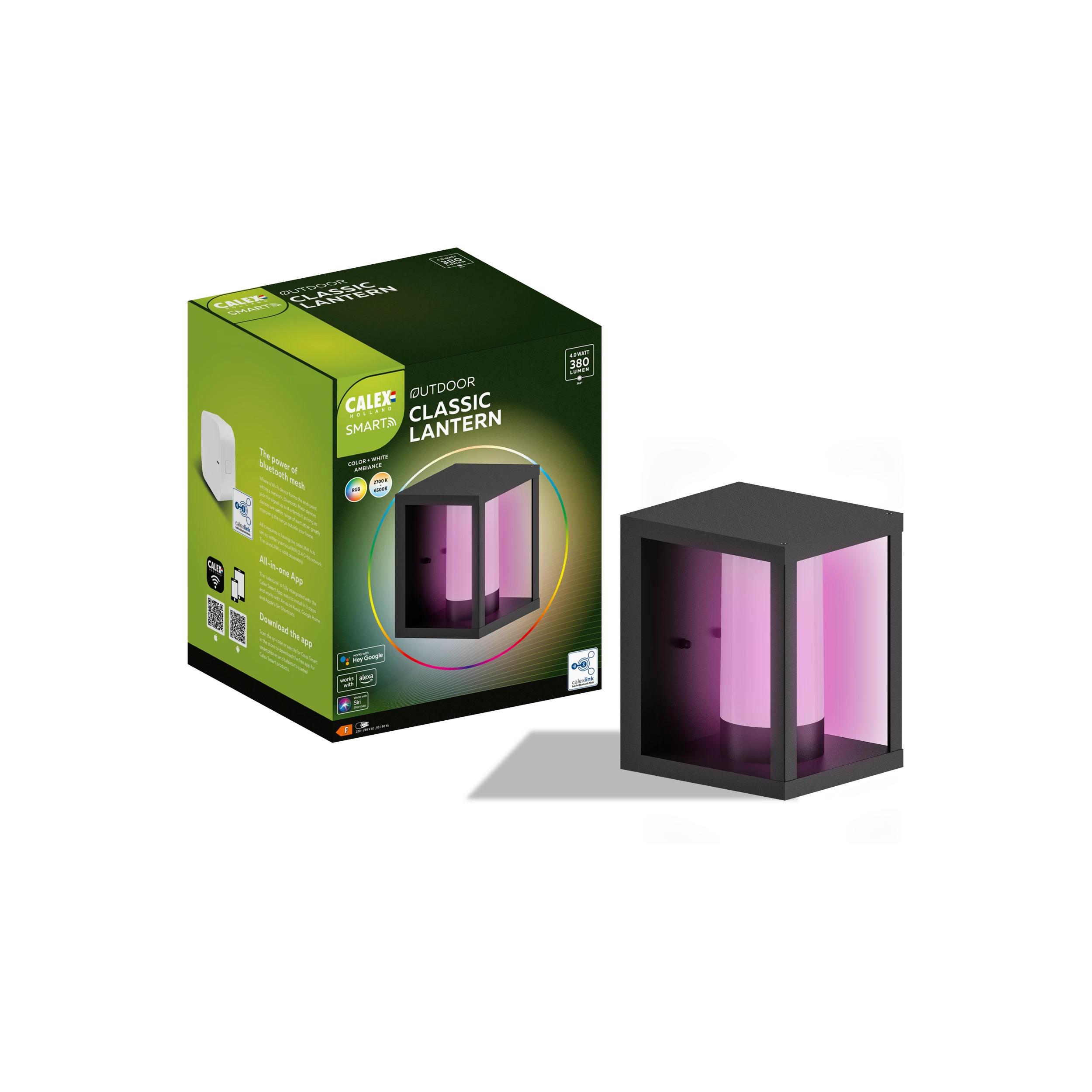calex-smart-applique-murale-ext-rieure-led-rgb-cct-noire-2 image 1