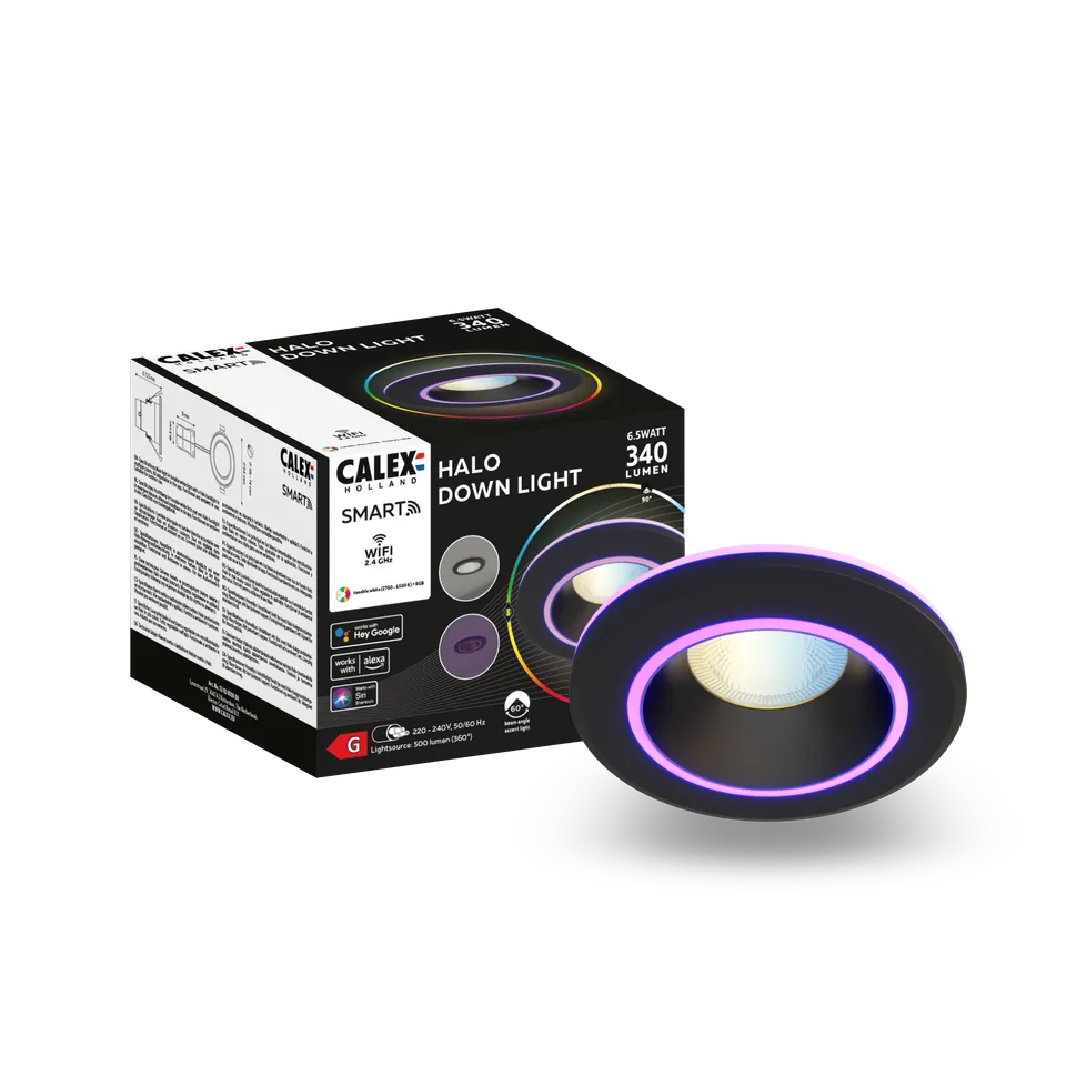 calex-smart-halo-downlight-noir-6-5w-ip44 image 1