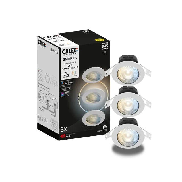 calex-smart-spot-encastr-blanc-lot-de-3-4-9w-2700k-6500k image 1