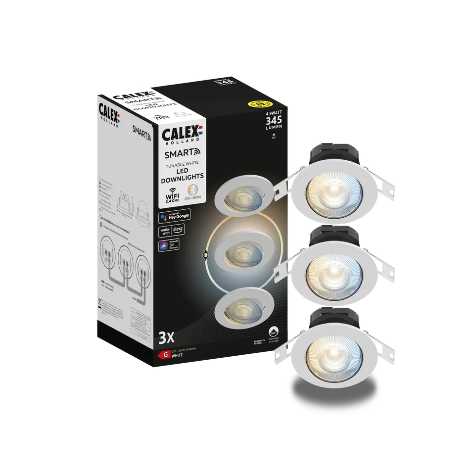 calex-smart-spot-encastr-blanc-lot-de-3-4-9w-2700k-6500k image 1