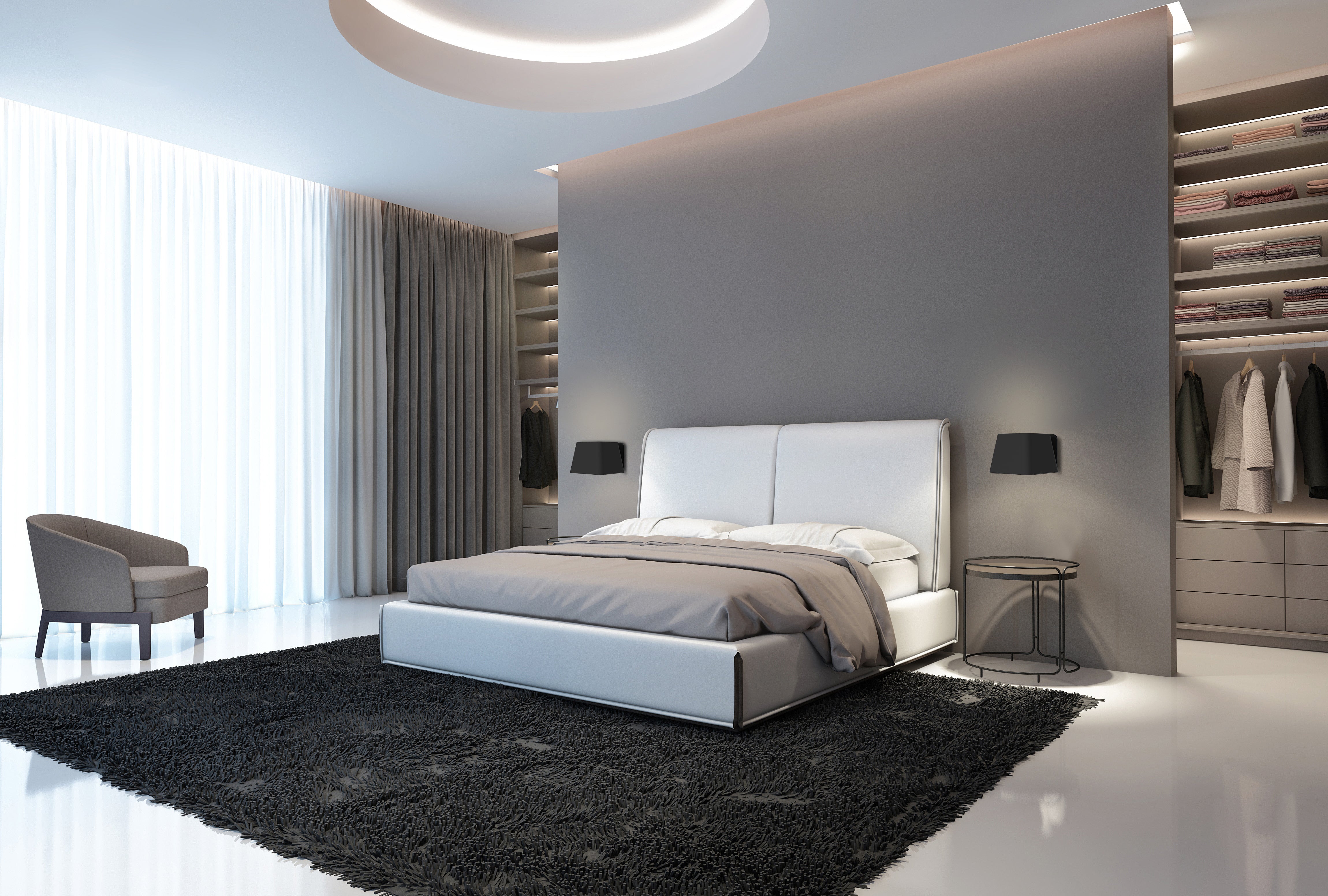 aluminor-caro-ap-applique-murale-carr-e-tissu-noir-ou-blanc image 2