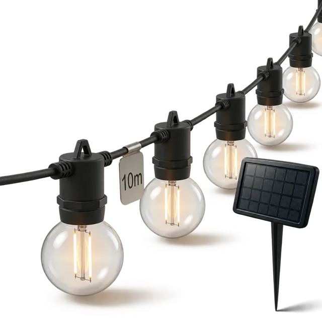 calex-vista-guirlande-solaire-ext-rieure-10-m-noire-20-led image 1
