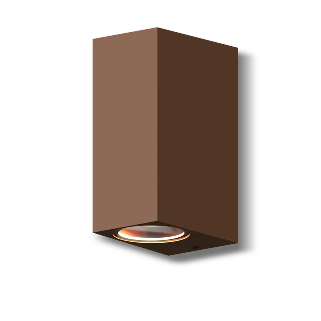 calex-bergamo-applique-murale-up-down-2x-gu10-rouille-ip54 image 1