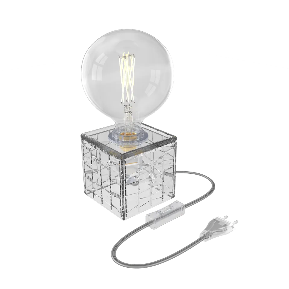 calex-lampe-de-table-carr-e-e27-verre-transparent image 1