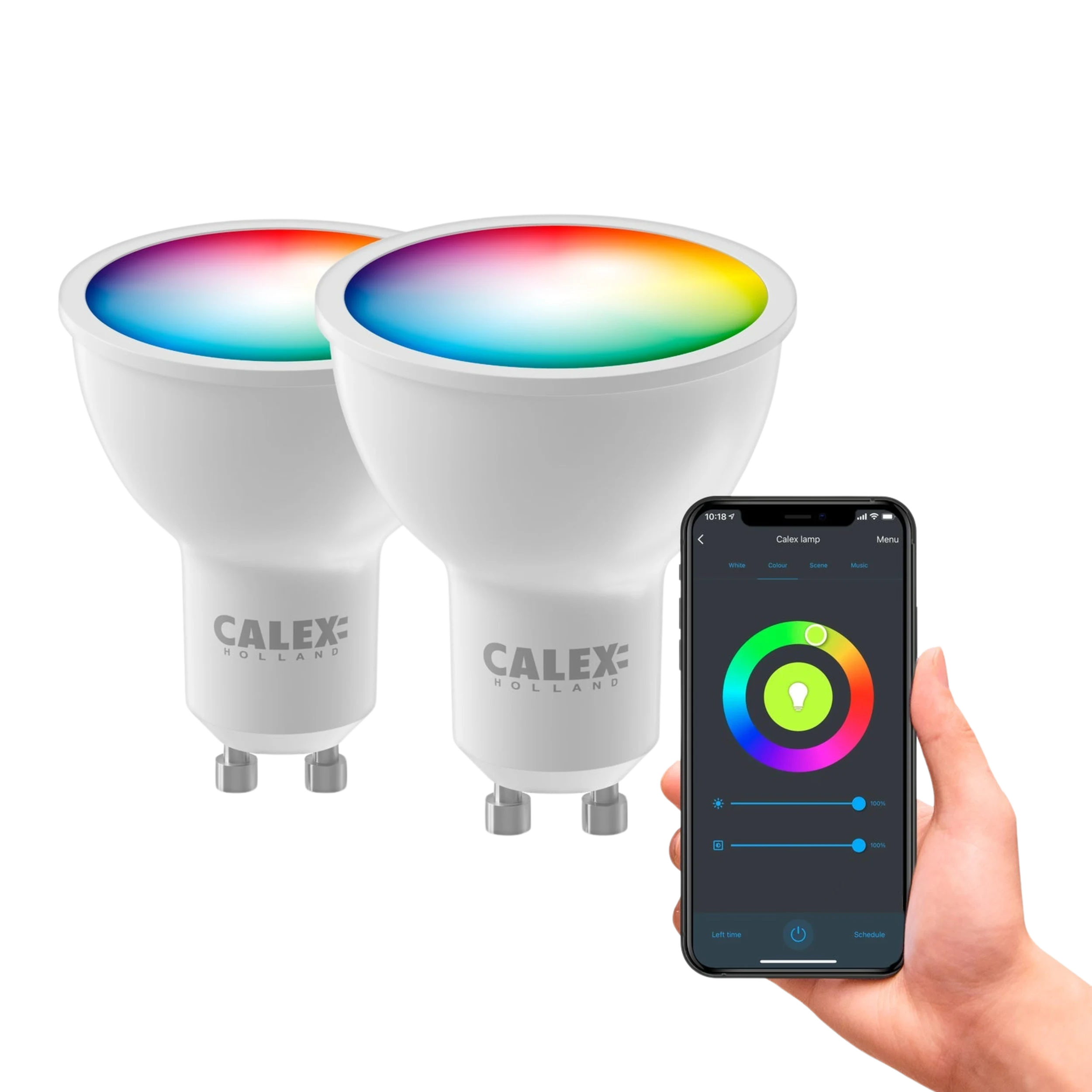 calex-halo-smart-ampoules-led-lot-de-2-gu10-rgb-cct image 1
