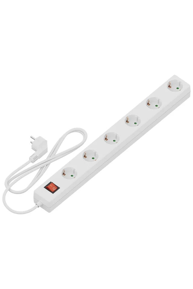 calex-r-partiteur-6-voies-avec-interrupteur-blanc-c-ble-3m image 1