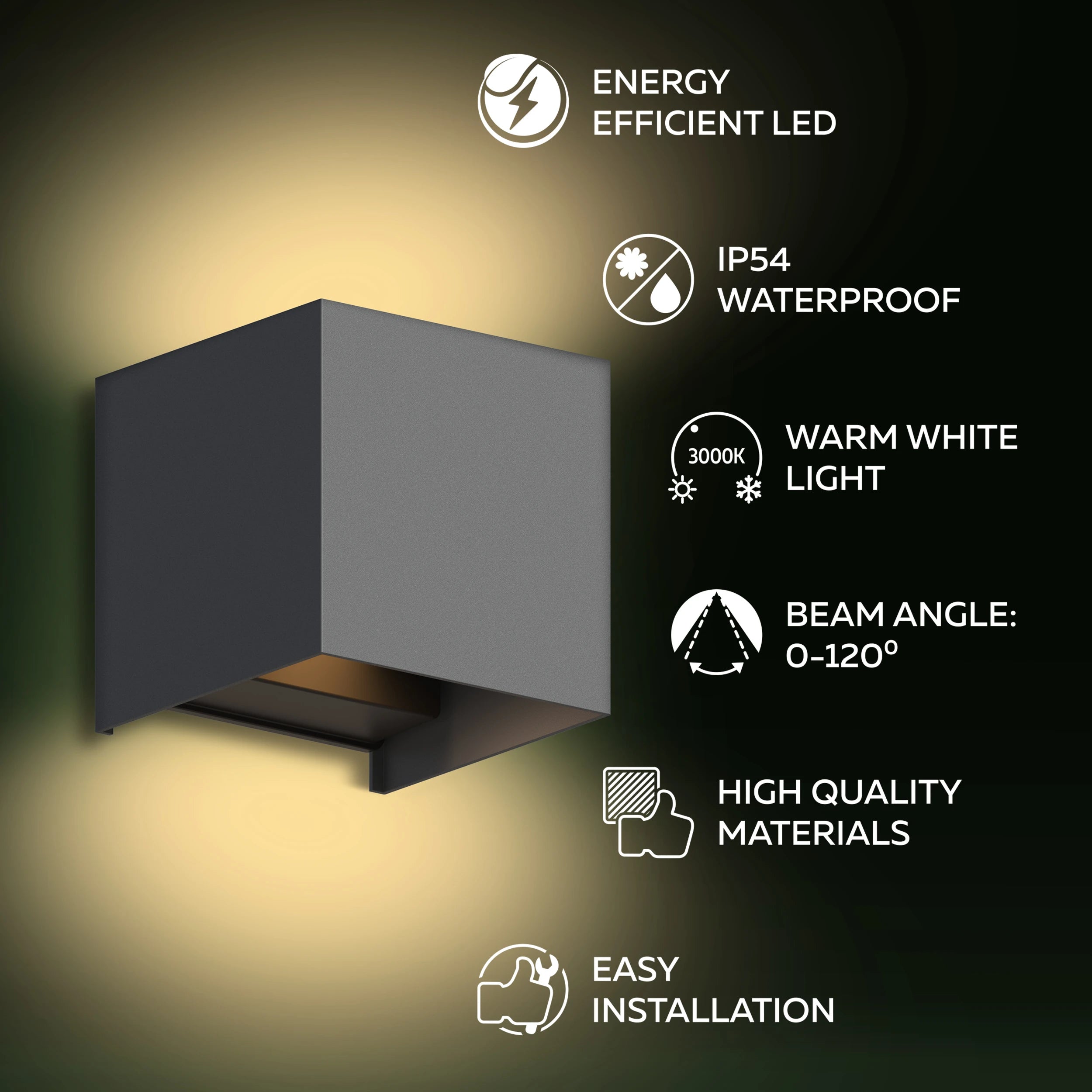 calex-applique-murale-led-bari-up-down-anthracite-ip54 image 2
