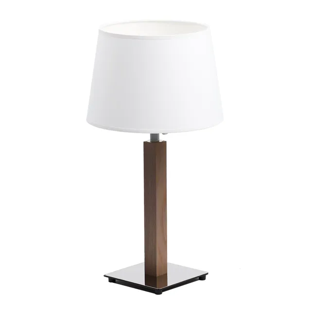 aluminor-quatro-lt-lampe-poser-bois-chrom-abat-jour-blanc image 1
