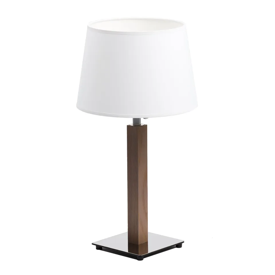 aluminor-quatro-lt-lampe-poser-bois-chrom-abat-jour-blanc image 1