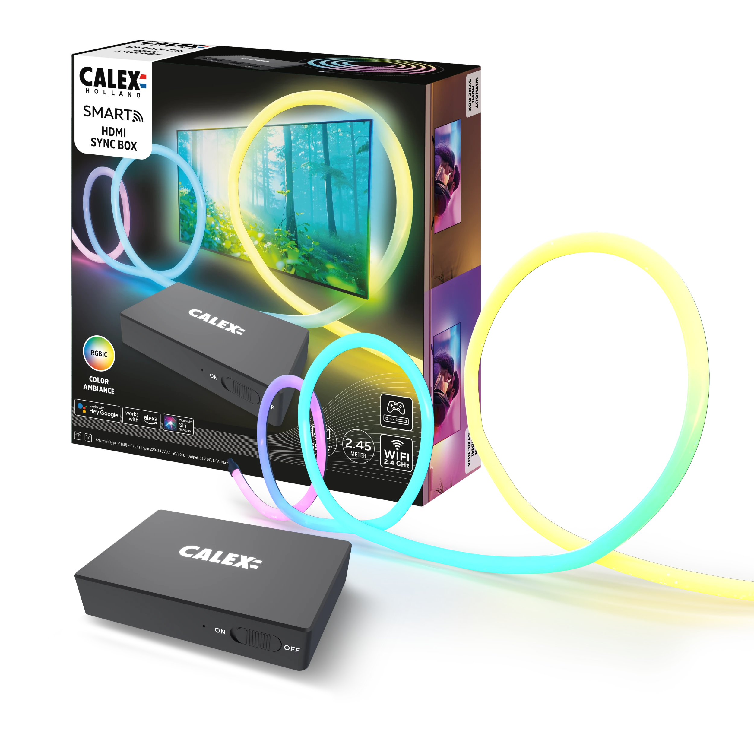 calex-smart-syncbox-bande-led-tv-2-45m-rgbic-168-led image 1