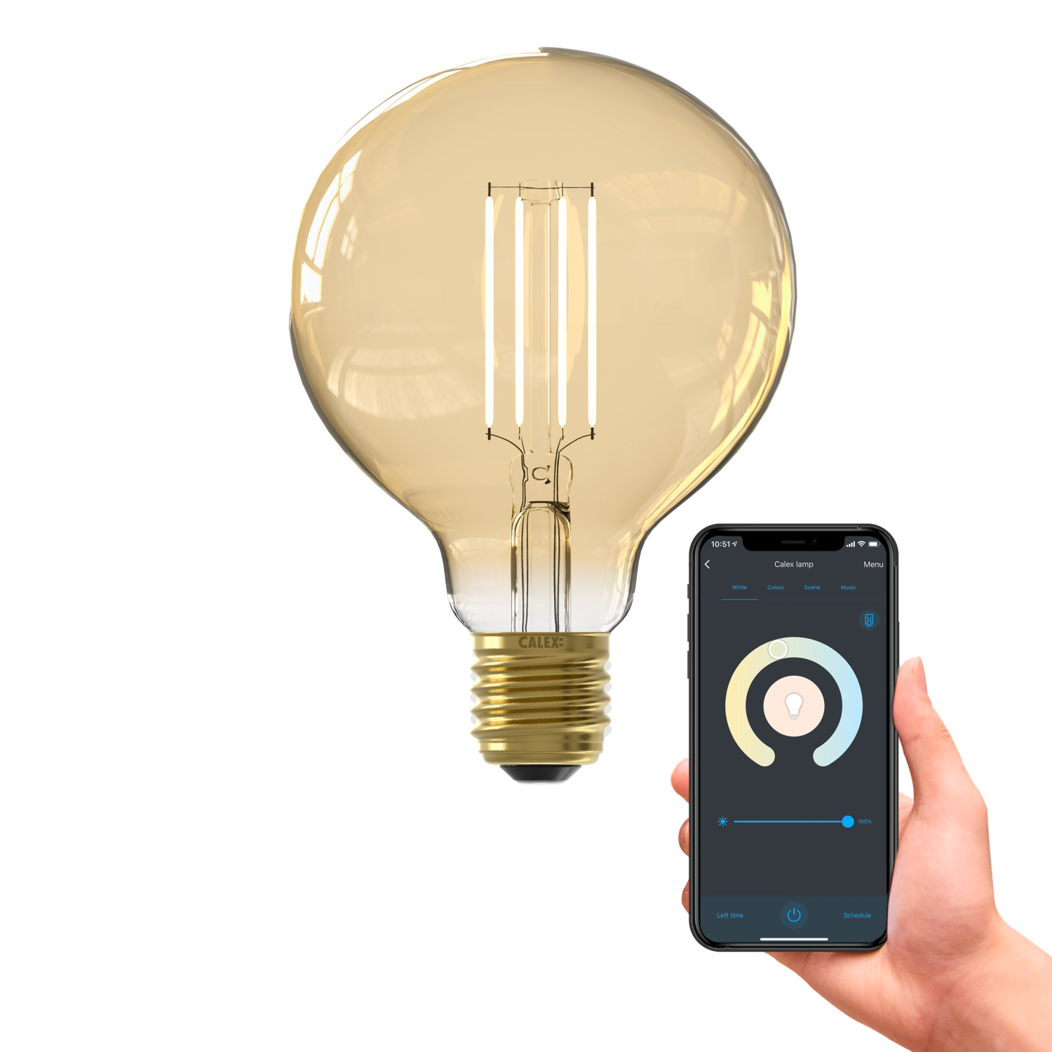 calex-smart-ampoule-led-e27-filament-g95-cct-dor-2 image 2