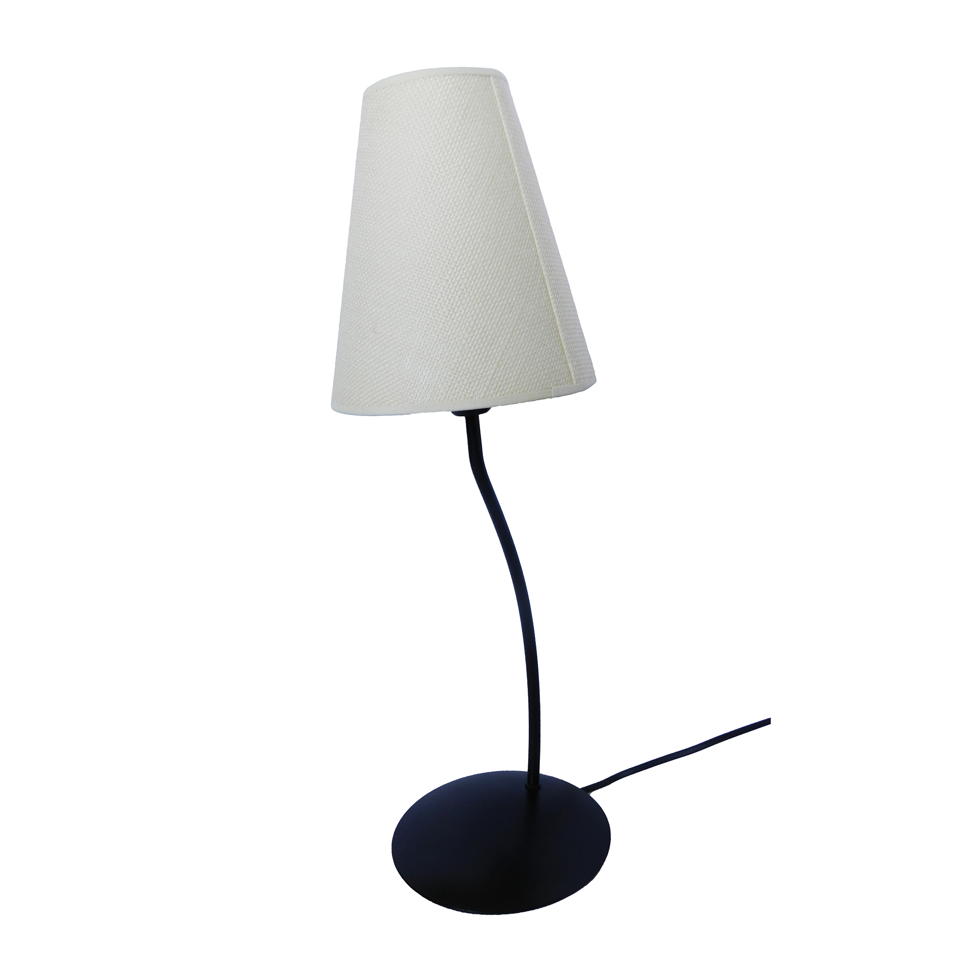 aluminor-salsa-lt-lampe-poser-r-tro-m-tal-noir-abat-jour-toile-de-jute-54-5-cm image 1