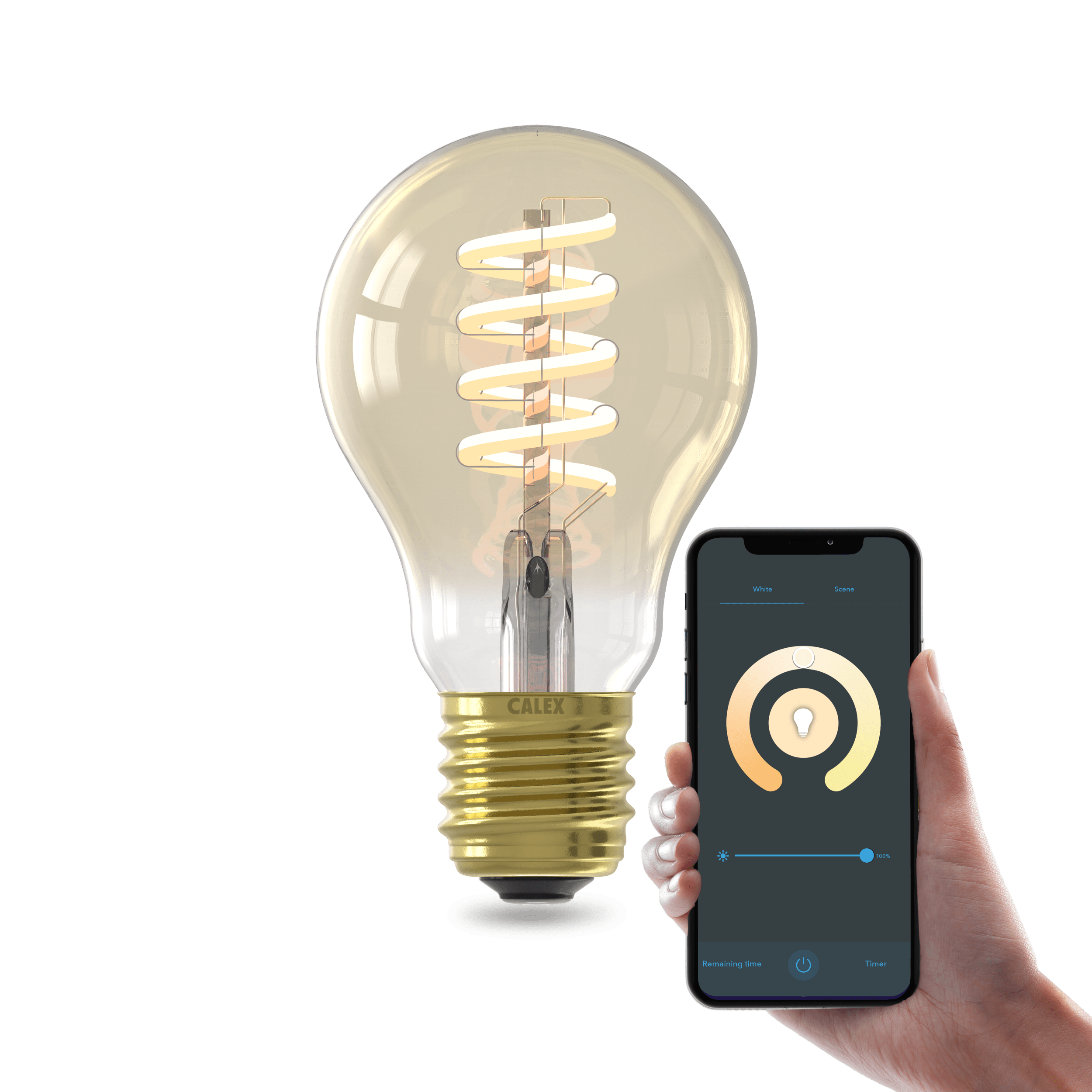 calex-smart-ampoule-led-spiral-e-e27-a60-cct-dor-dimmable-via-app image 1