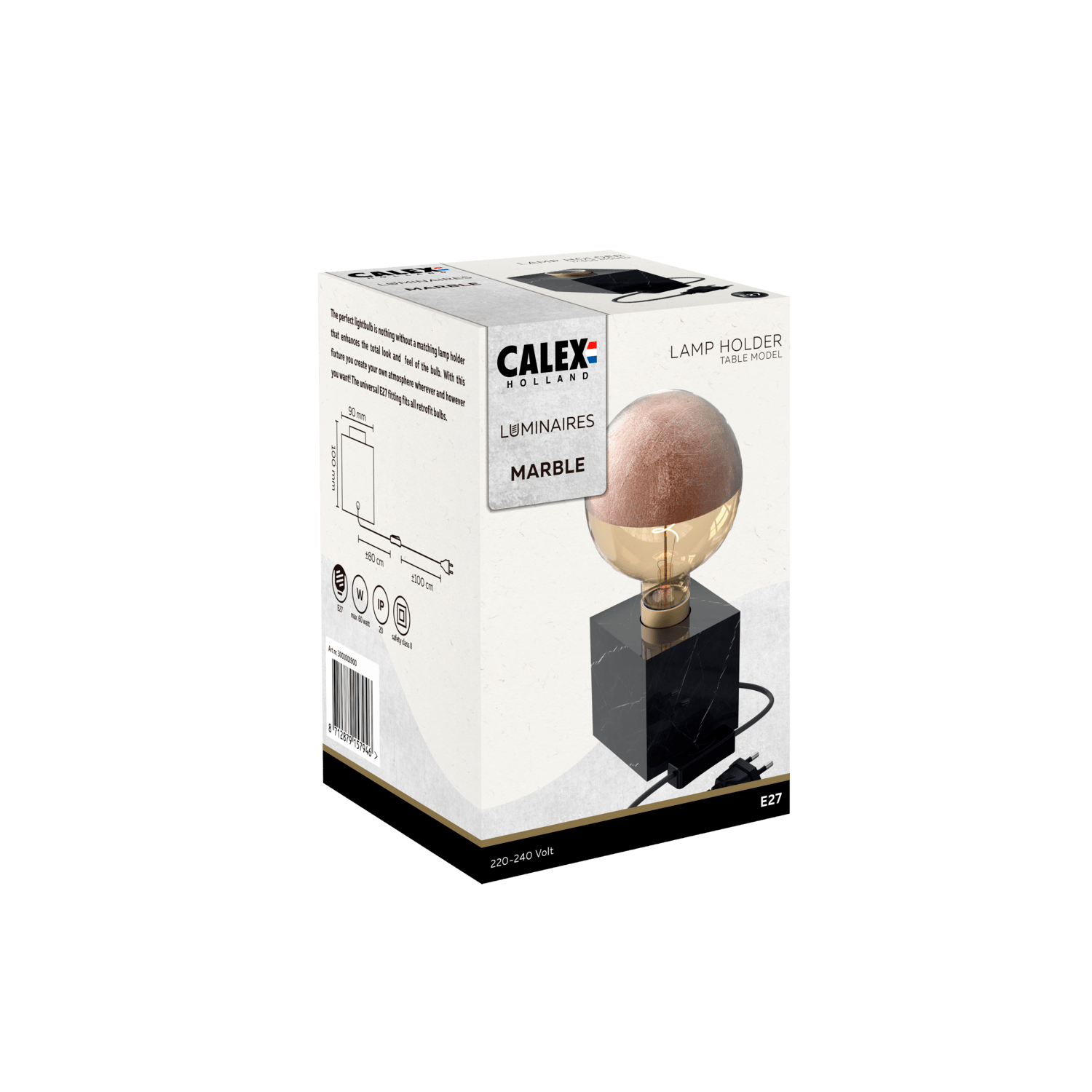 calex-lampe-de-table-carr-e-e27-marbre-noir-85-mm image 3