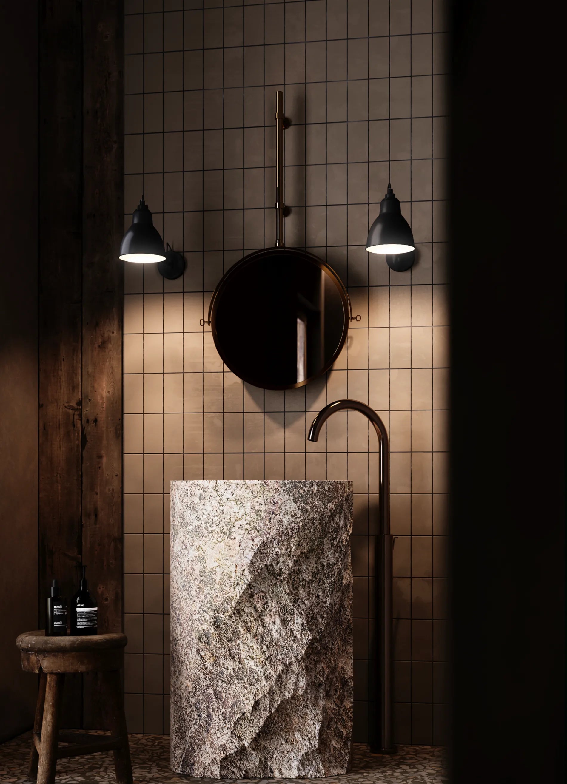 dcw-ditions-lampe-gras-n-104-bathroom-applique-murale-salle-de-bain-noire image 2