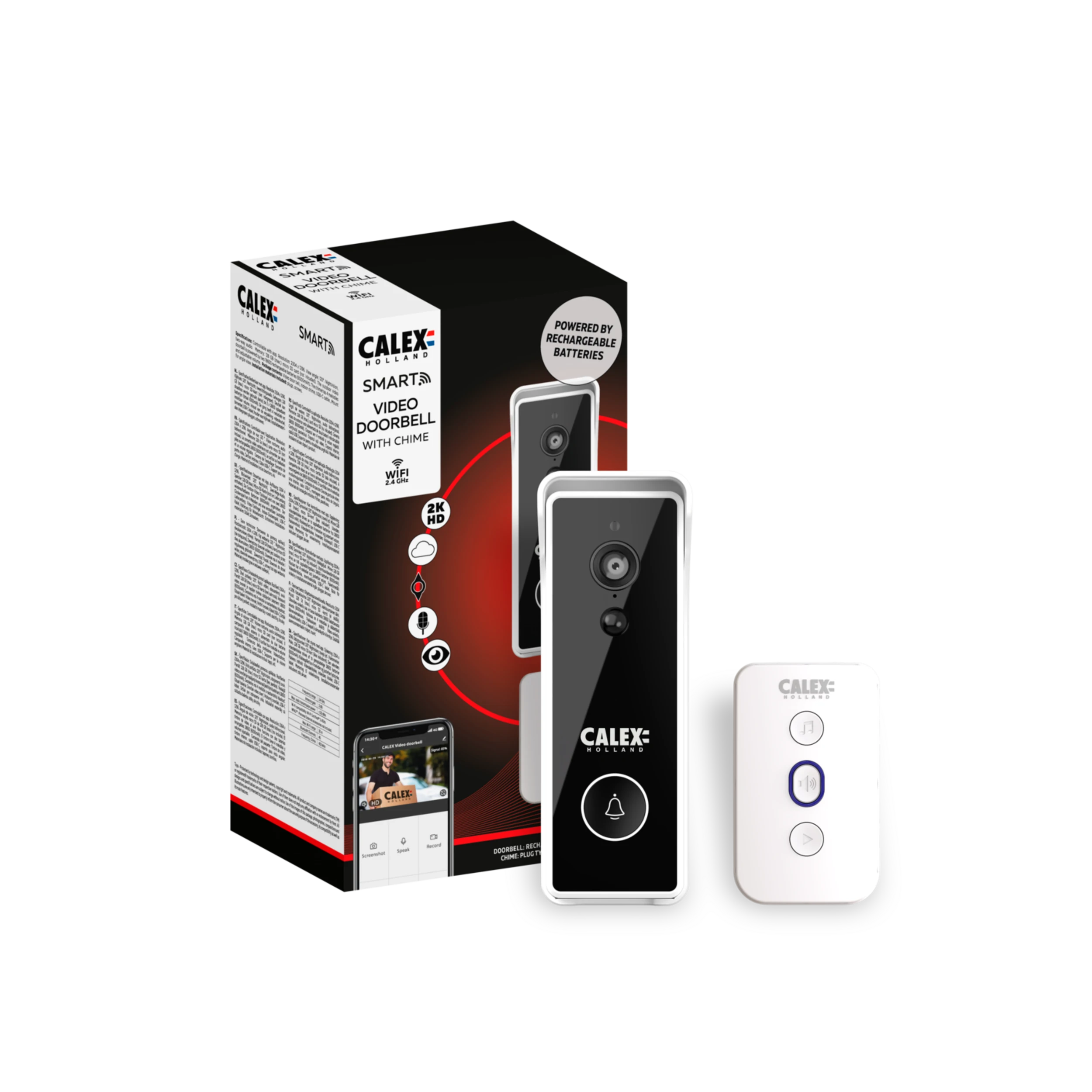 calex-smart-sonnette-vid-o-2k-sans-fil-noir image 1