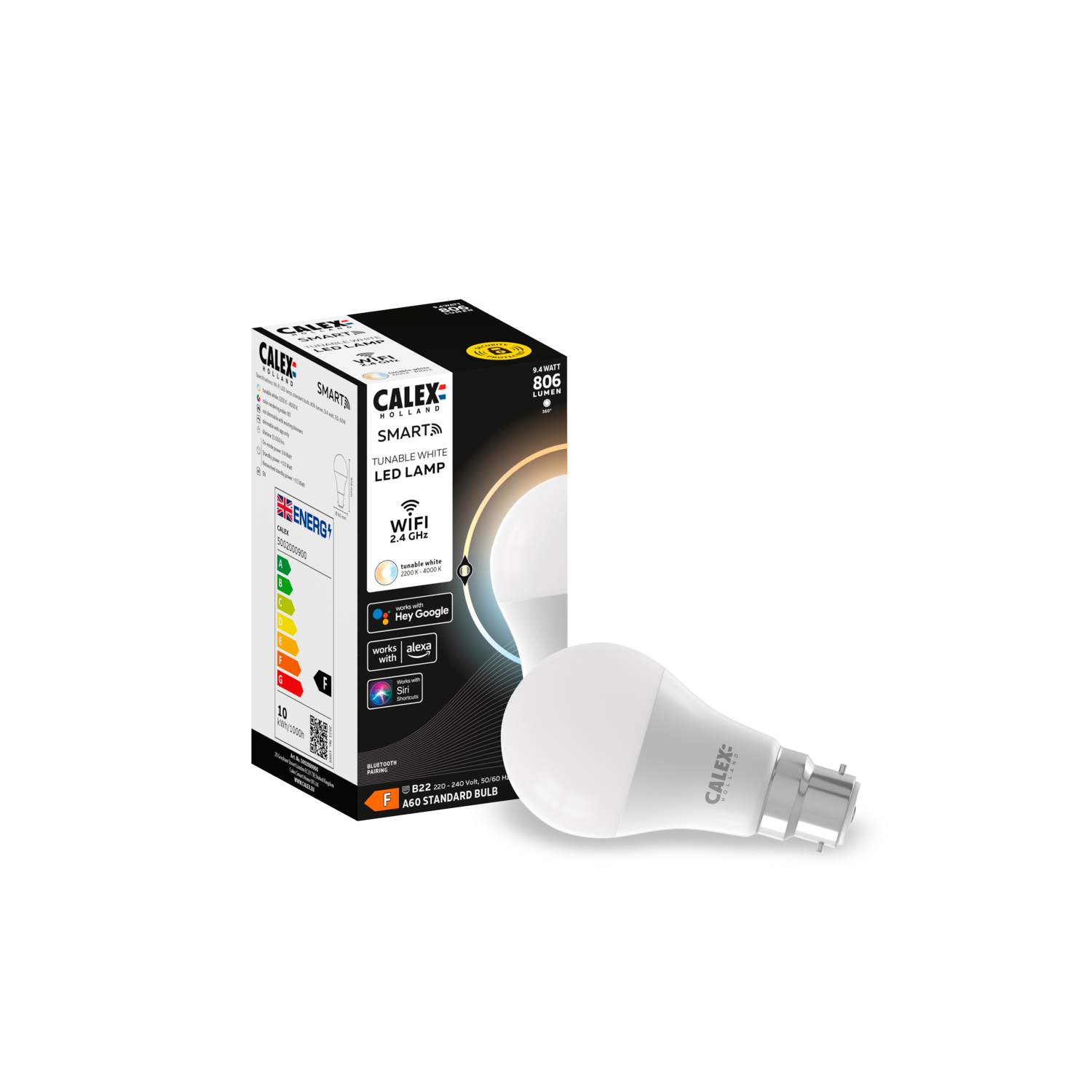calex-smart-led-b22-a60-9-4w-blanc-dimmable-rgb image 3