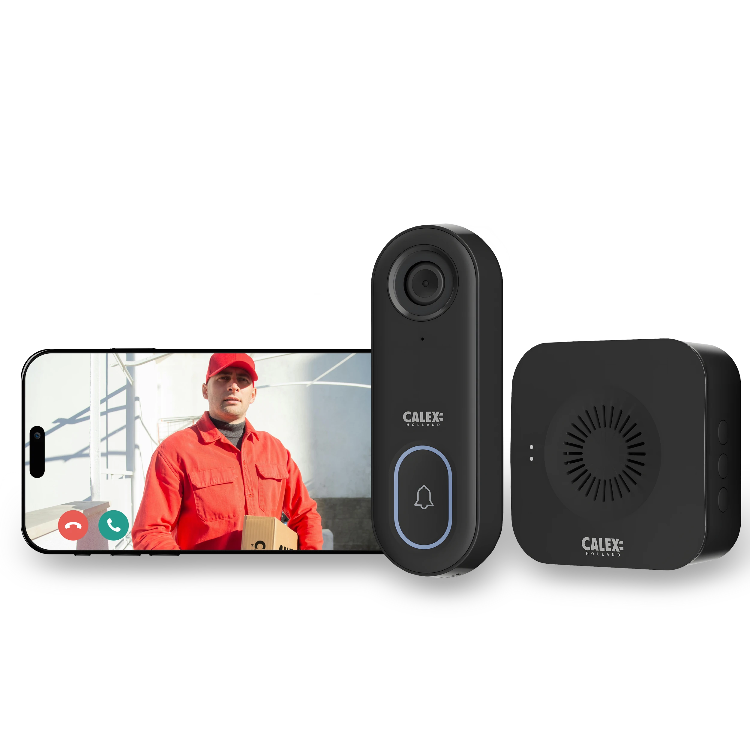 calex-smart-sonnette-vid-o-1080p-noire-wifi image 1