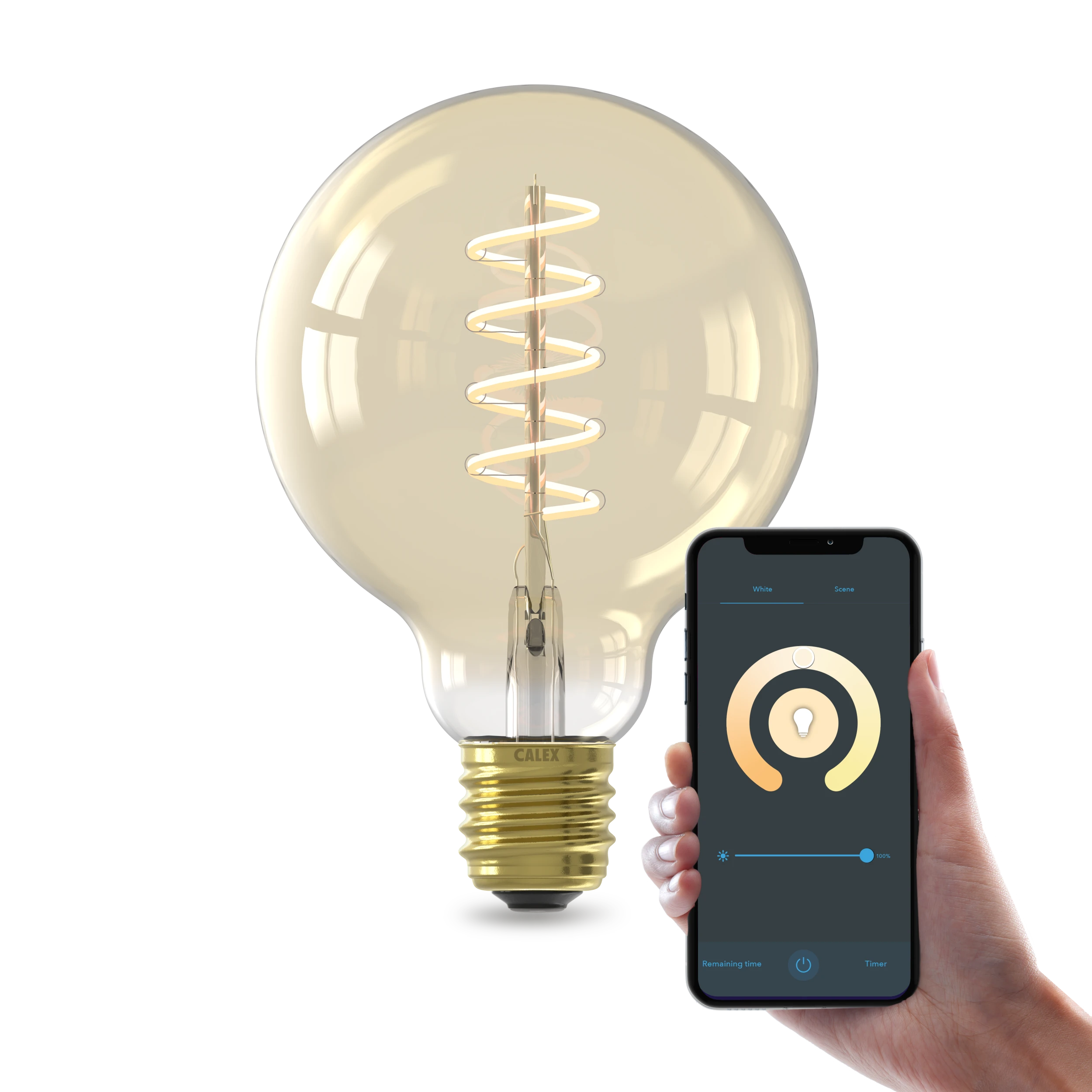 calex-smart-ampoule-led-filament-spiral-e-e27-g95-cct-dor-e image 1