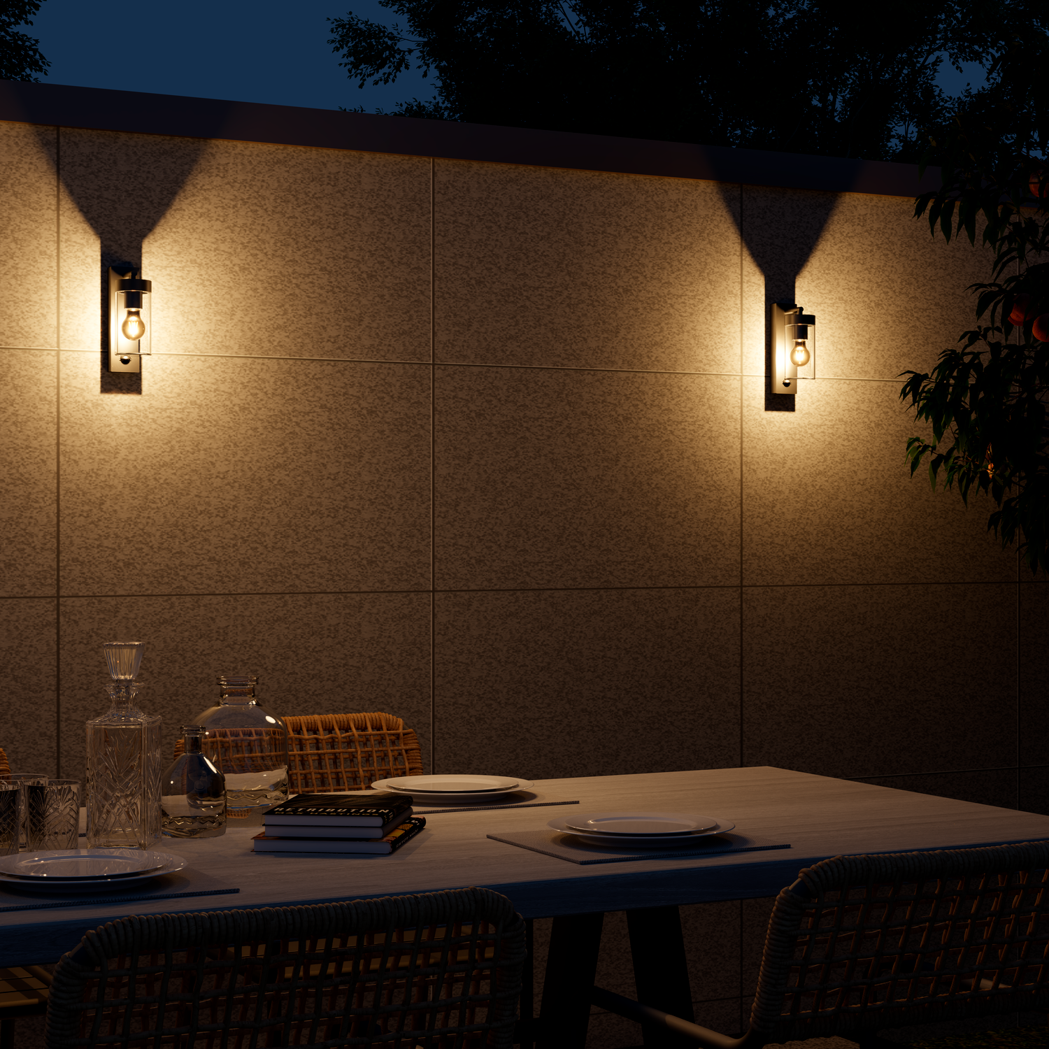 calex-perugia-applique-murale-ext-rieure-e27-d-tecteur-noir image 2