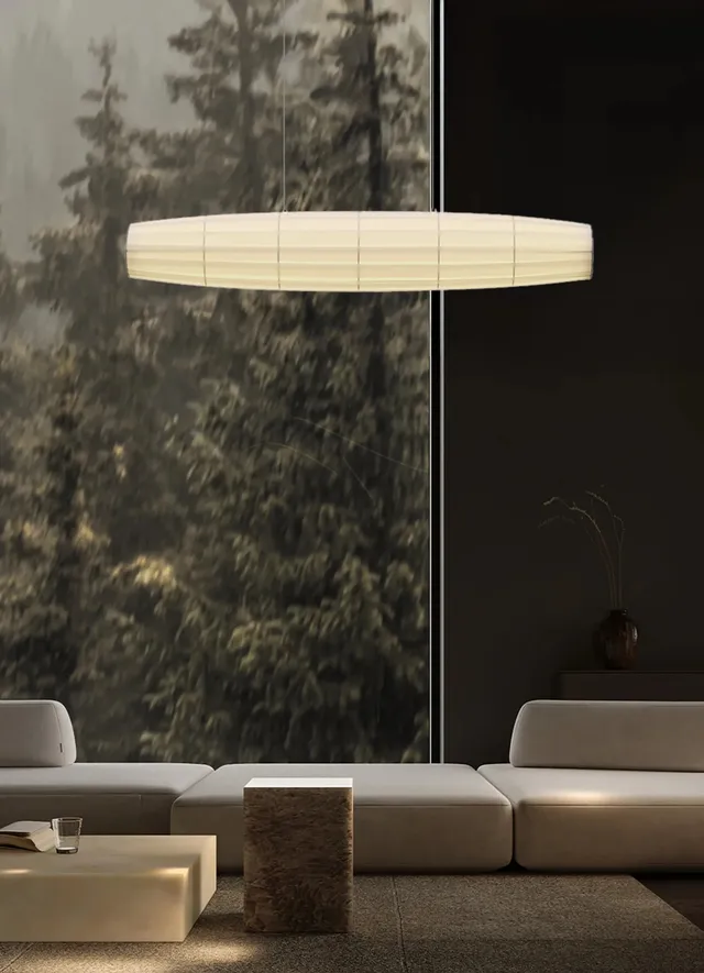 dcw-ditions-colonne-pendant-100-suspension-tissu-ruban-blanc-led image 1