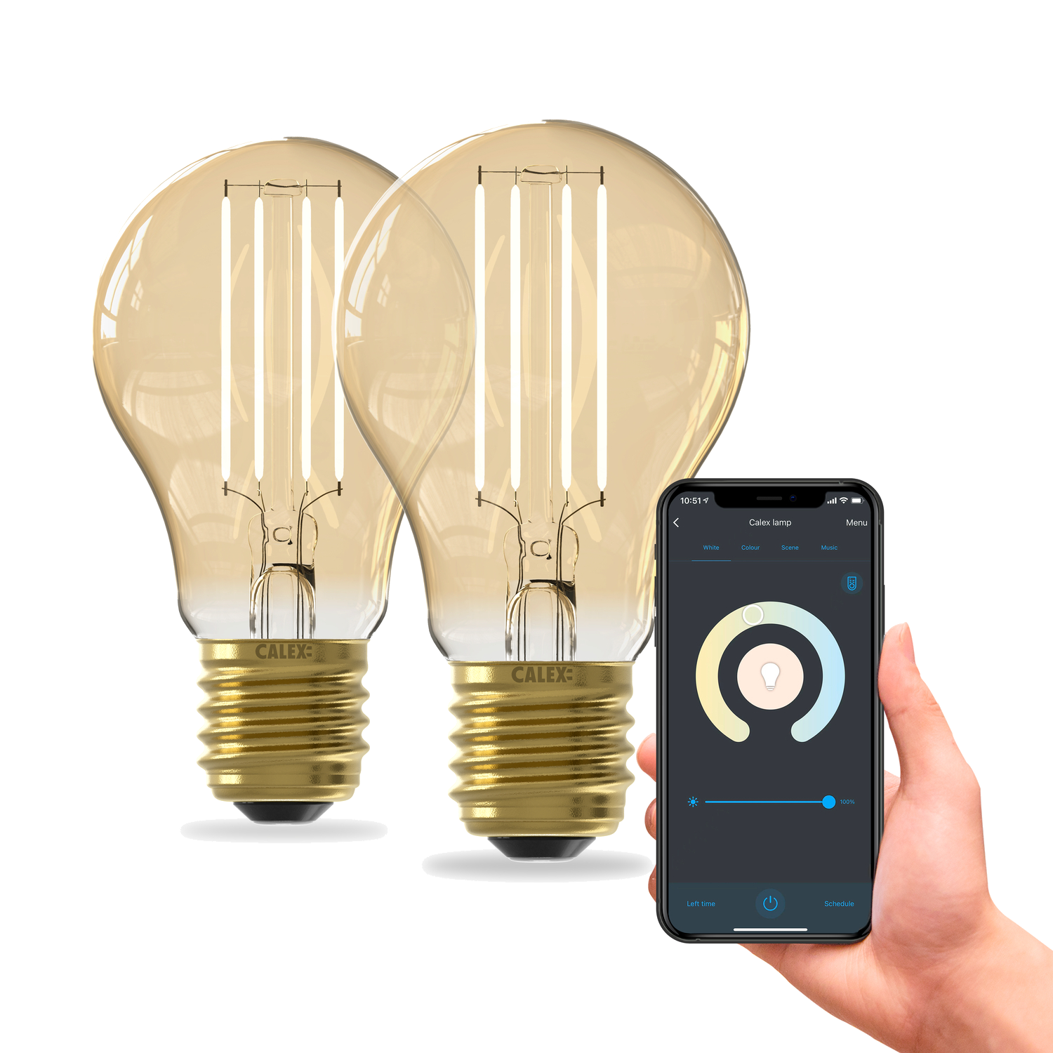 calex-smart-lot-de-2-ampoules-led-filament-e27-a60-cct-dor image 1