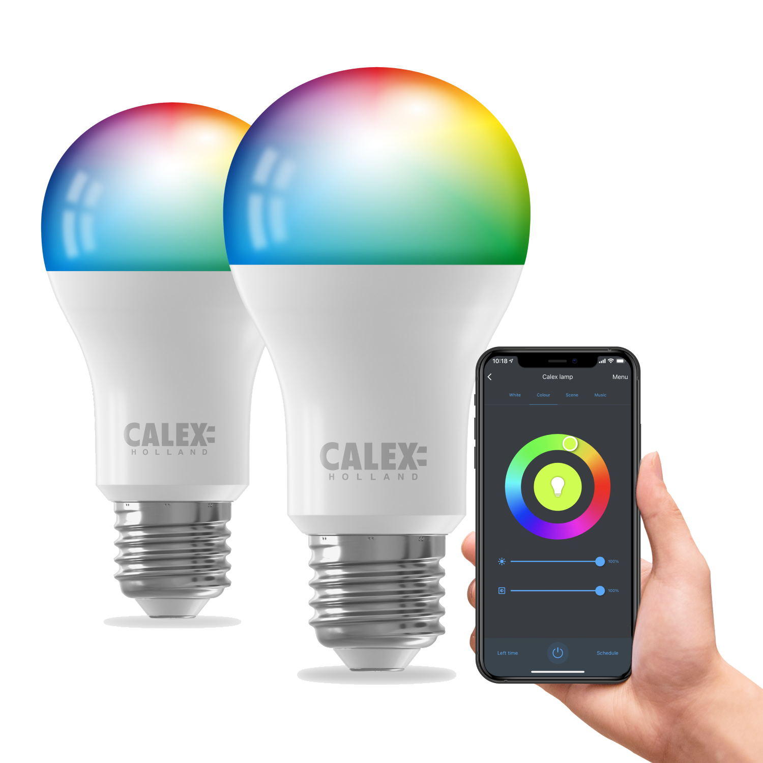 calex-smart-lot-de-2-ampoules-led-e27-a60-rgb-cct-9-4w-806-lm image 1