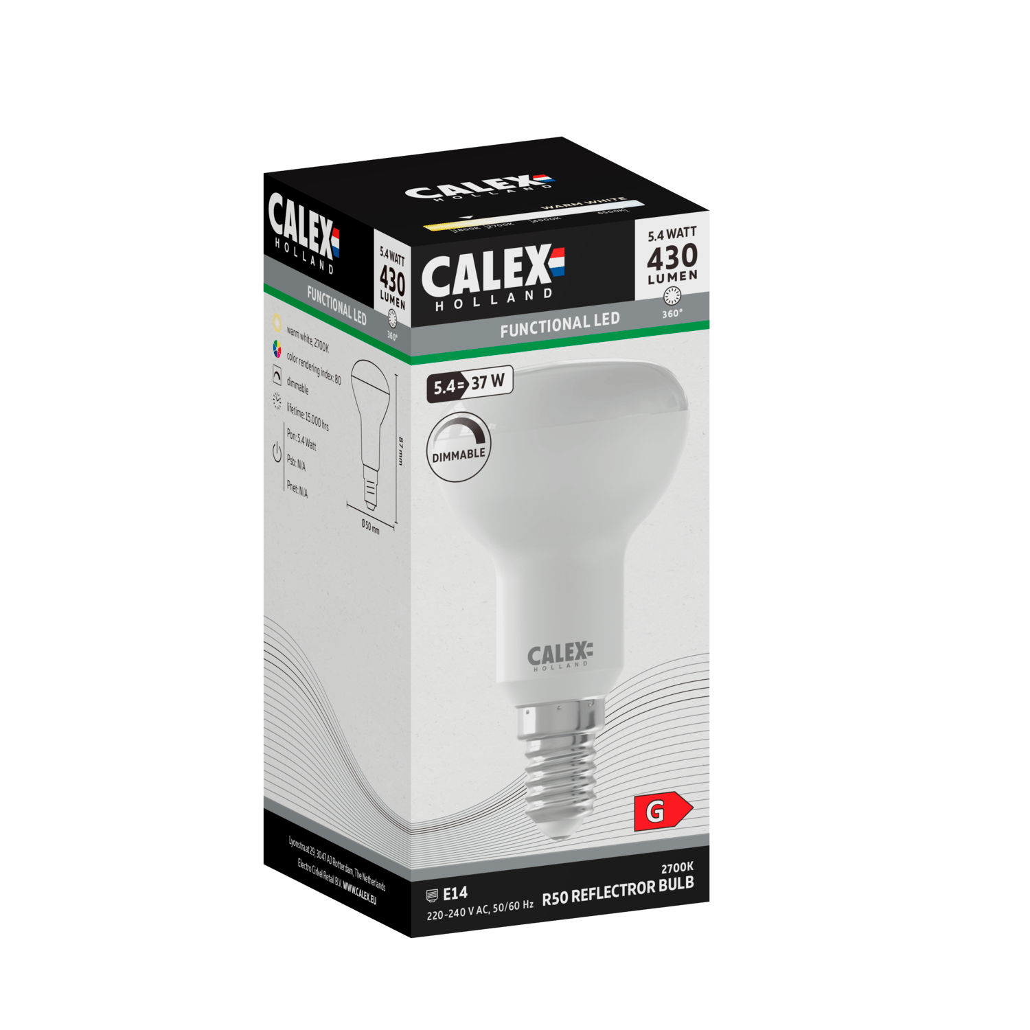 calex-lampe-led-r-flecteur-smd-e14-r50-blanche-faisceau-cibl image 3