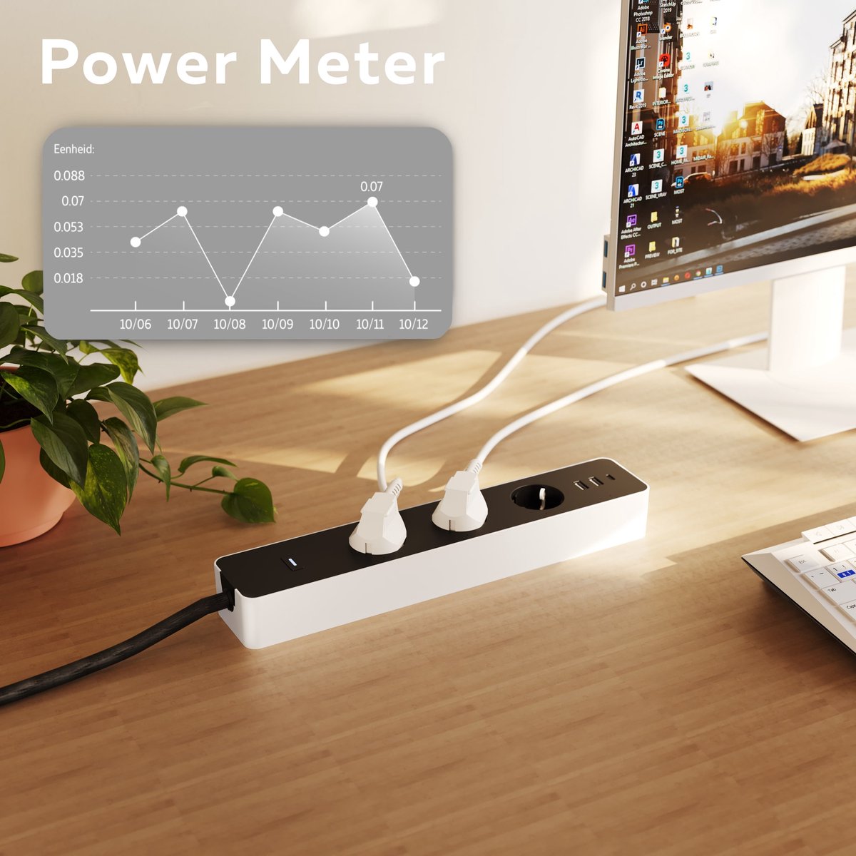 calex-smart-multiprise-connect-e-avec-compteur-d-nergie-blanc image 4